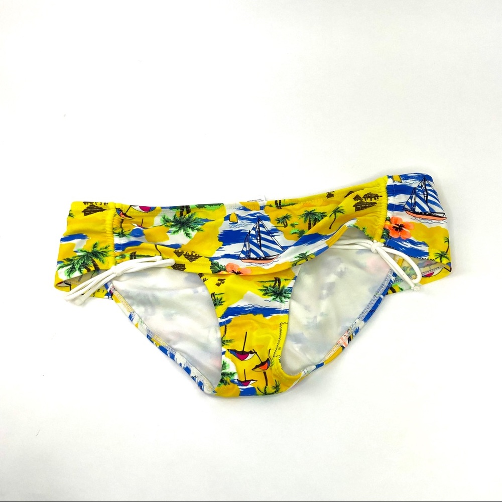 OP Yellow Print Beach Scene Bikini - Picture 7 of 8